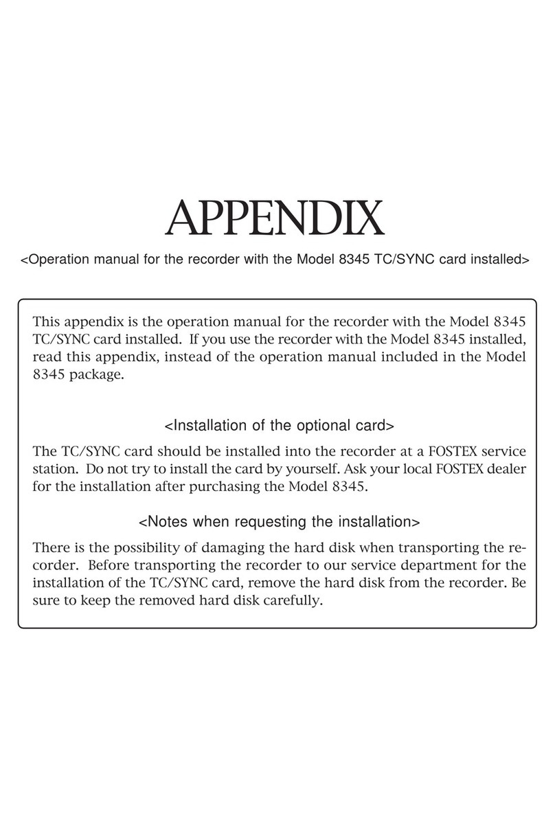 Fostex APPENDIX User manual Fostex APPENDIX User manual