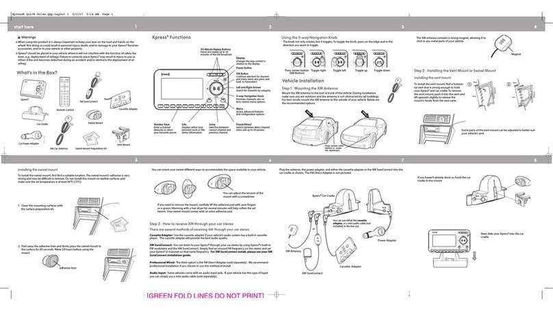 Audiovox XpressR XMCK-20KC quick guide