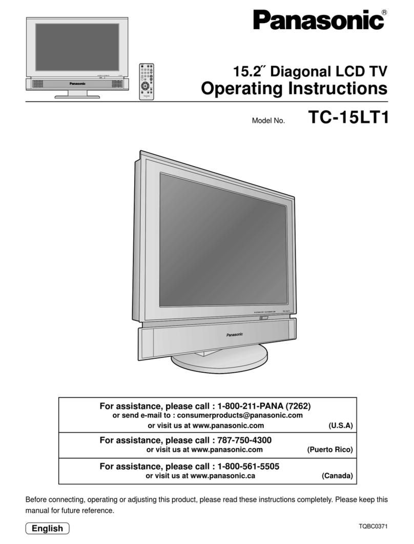 Panasonic TC15LT1 - 15"WIDE LCD TV User manual