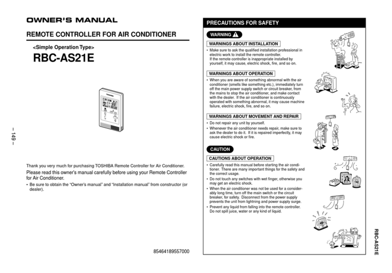 Toshiba RBC-AS21E User manual