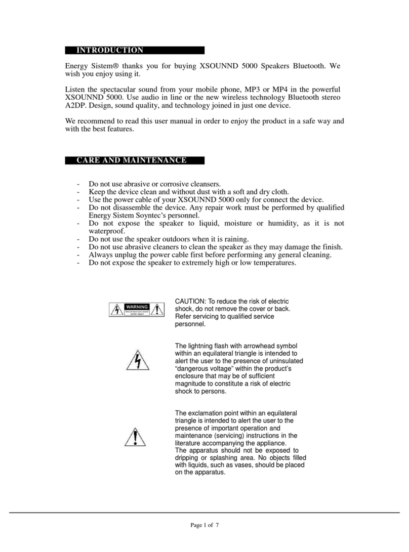 ENERGY SISTEM XSOUNND 5000 user manual