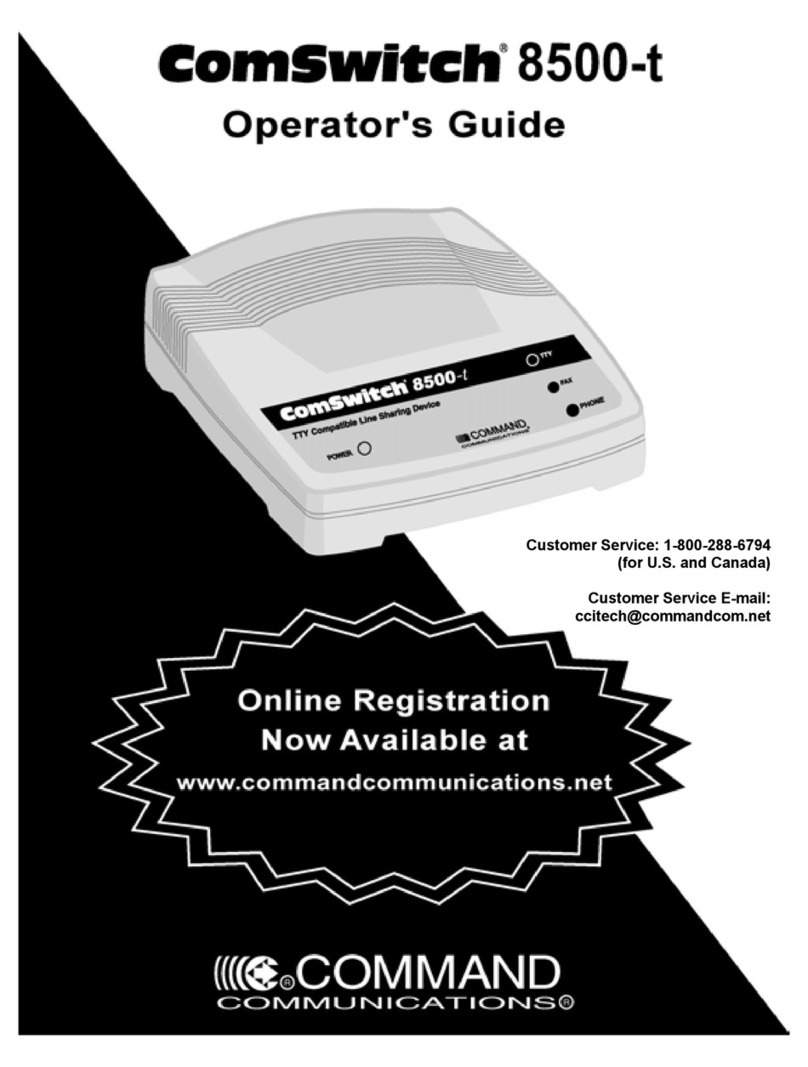 Command Communications ComSwitch 8500-t Operator's guide Command Communications ComSwitch 8500-t Operator's guide