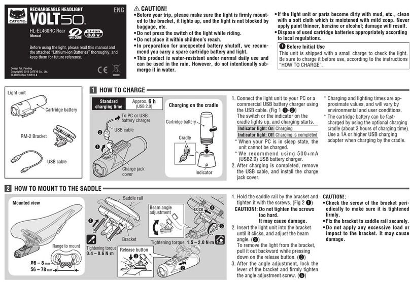 Cateye HL-EL460RC Rear User manual Cateye HL-EL460RC Rear User manual