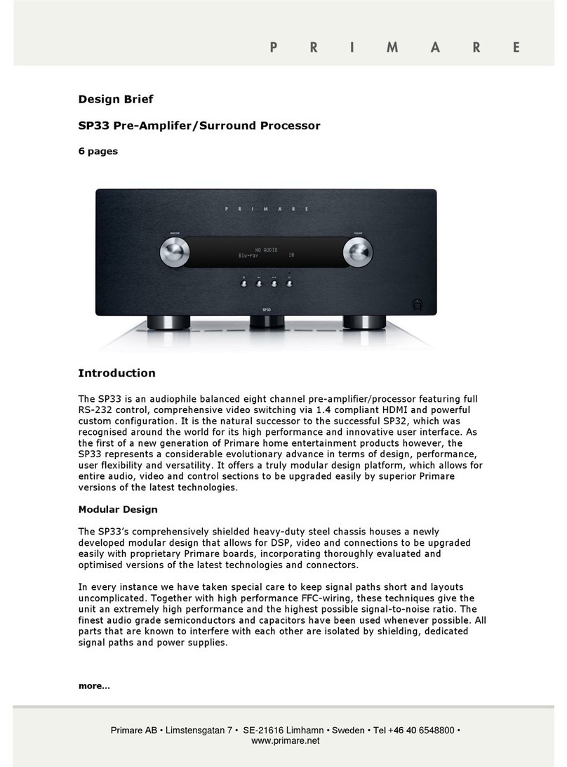 Primare SP33 User manual