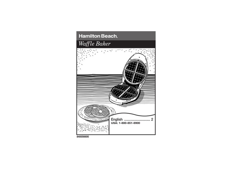 Hamilton Beach Waffle Baker user guide