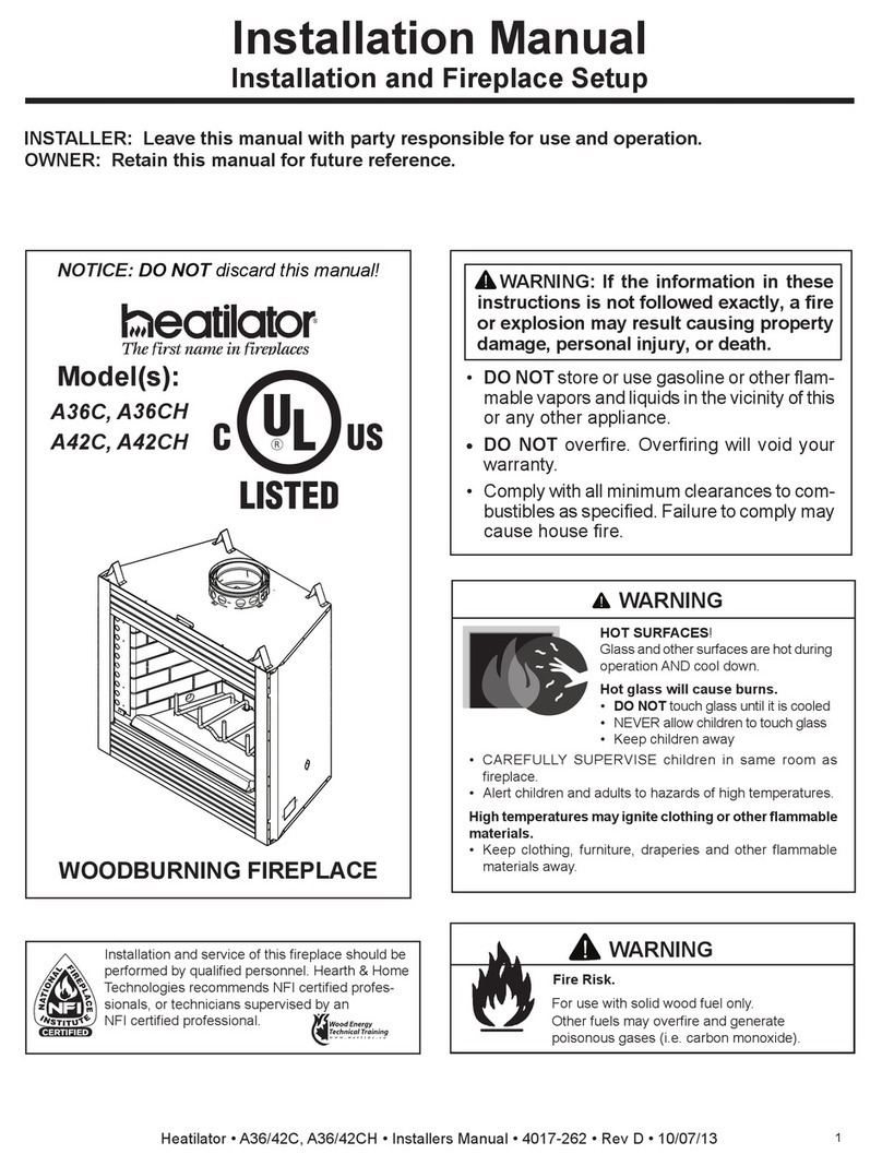 Heatilator Wood Burning Fireplace A36C User manual