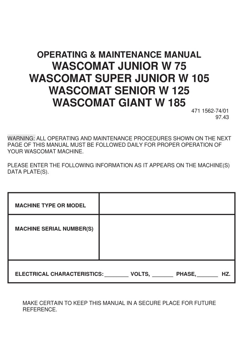 Wascomat Giant W 185 Installation and operation manual