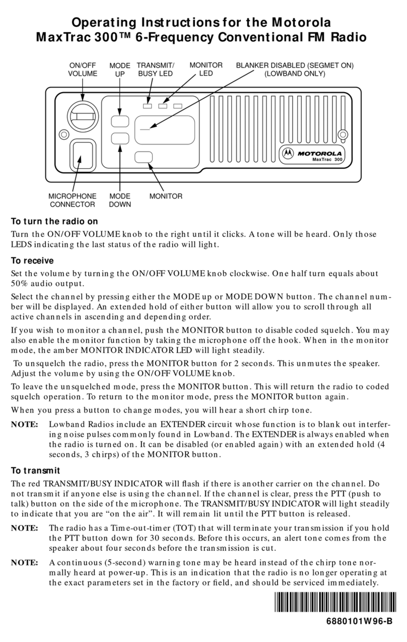 Motorola MaxTrac 300 operating instructions