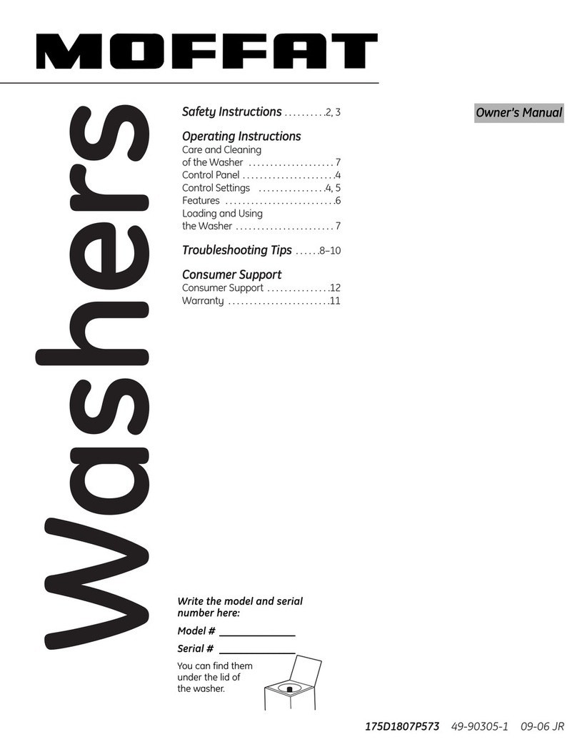 Moffat Washers owner's manual