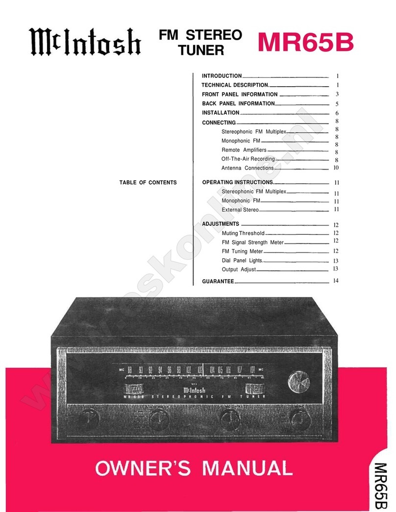 McIntosh MR65B owner's manual