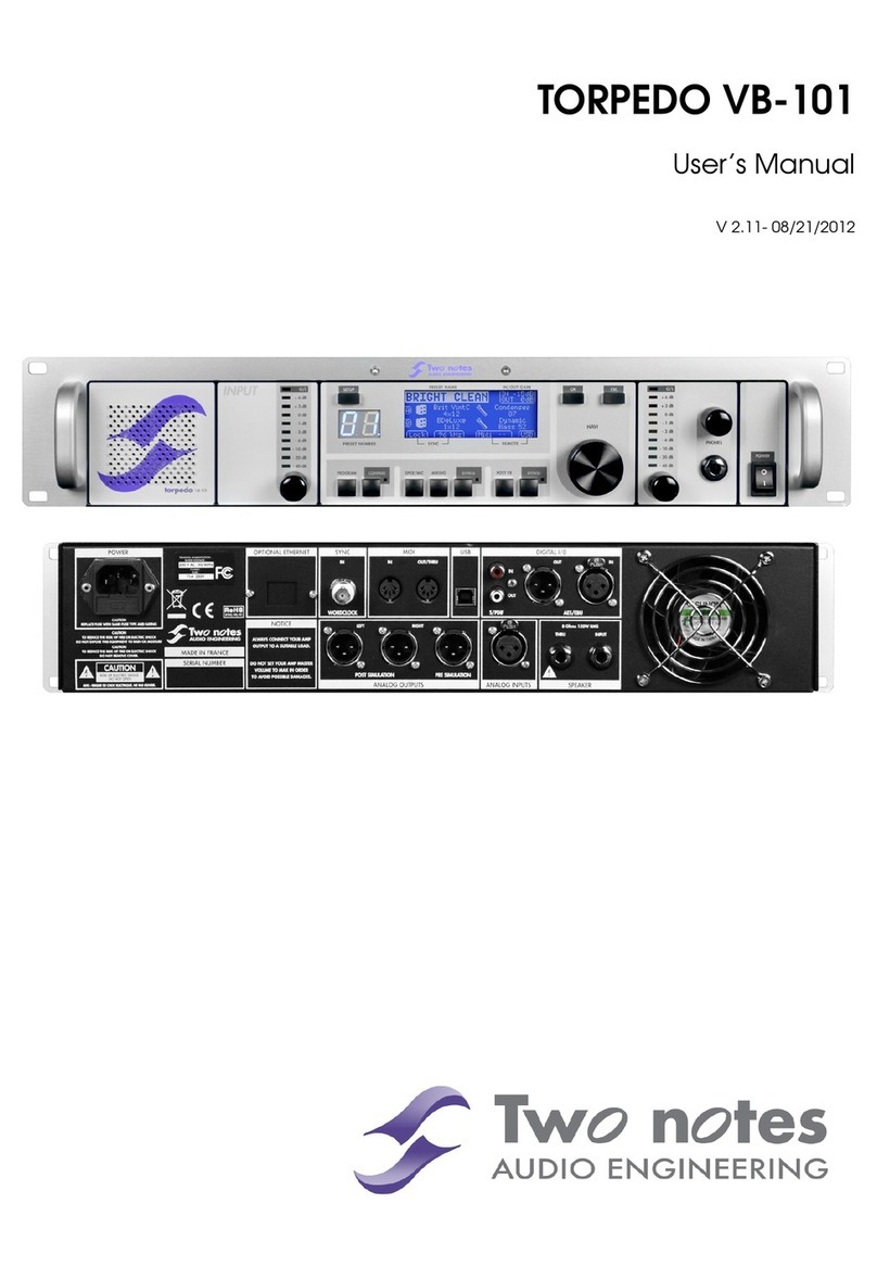 Two Notes TORPEDO VB-101 user manual
