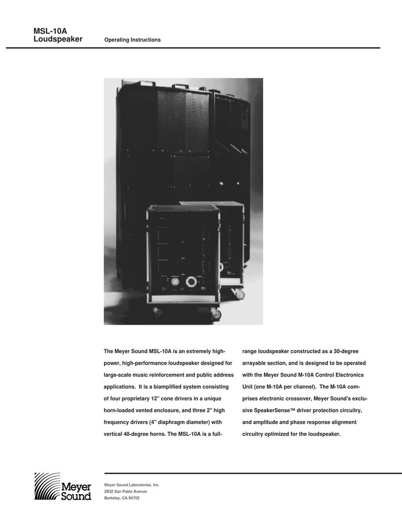 Meyer Sound MSL-10A User manual