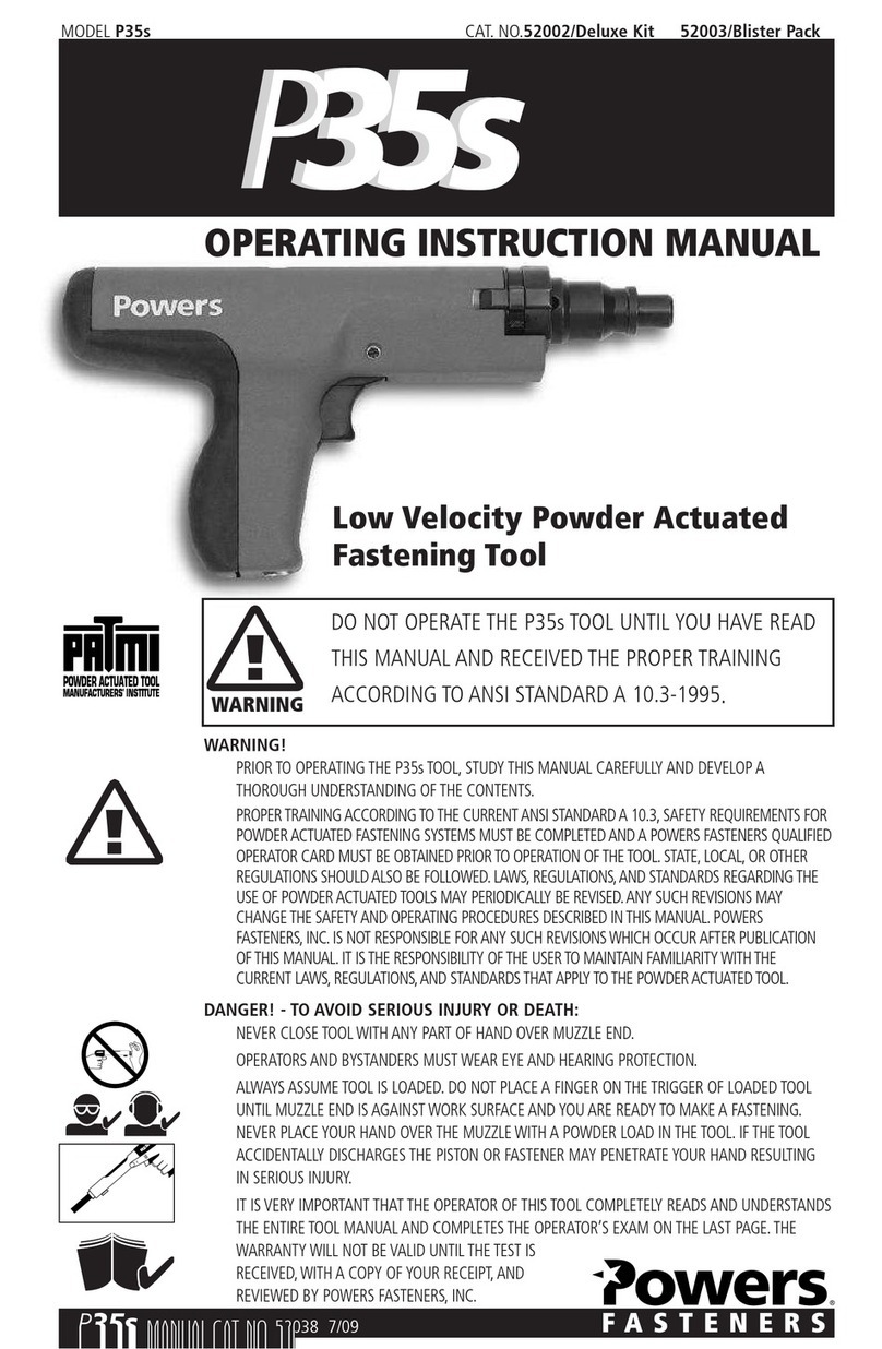 Powers Fasteners P35s Operating instructions manual