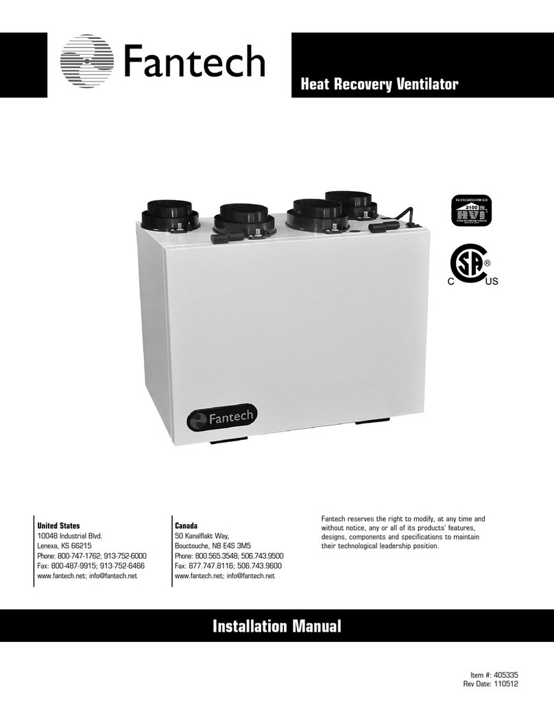 Fantech 405335 installation manual