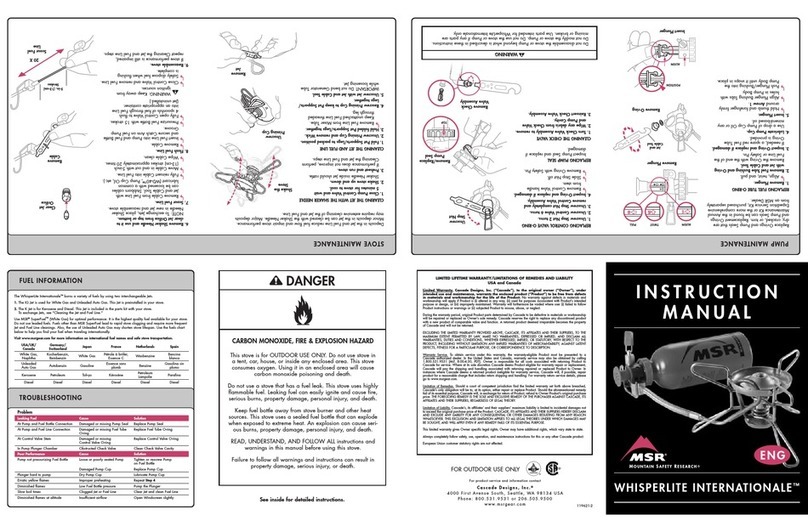 MSR WHISPERLITEINTERNATIONALE instruction manual