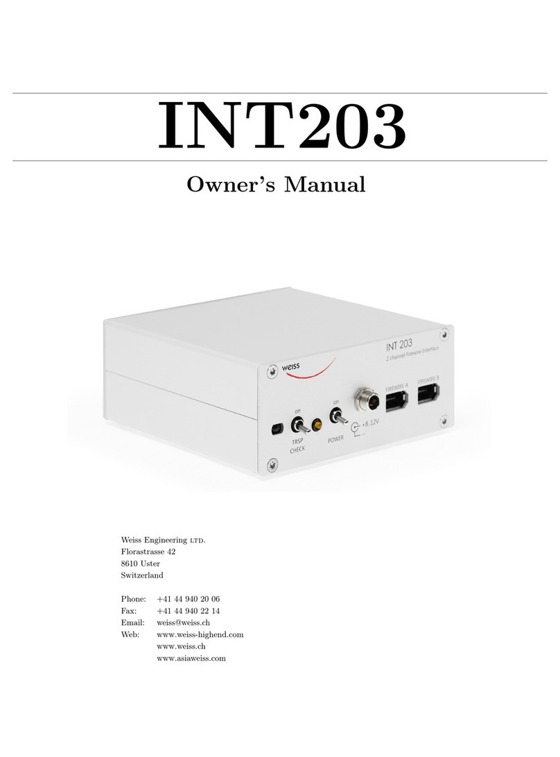 WEISS INT203 owner's manual
