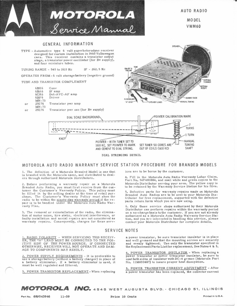 Motorola VWM6O User manual