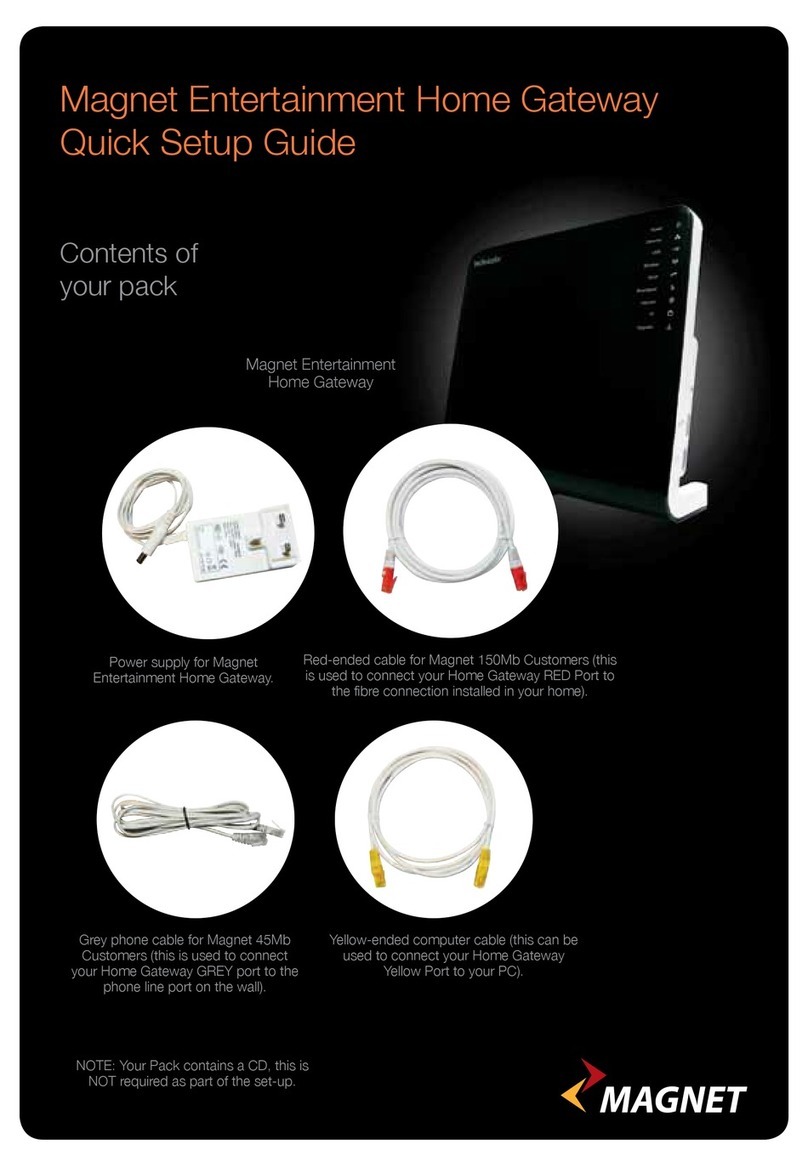 Magnet Entertainment Home Gateway Quick setup guide Magnet Entertainment Home Gateway Quick setup guide