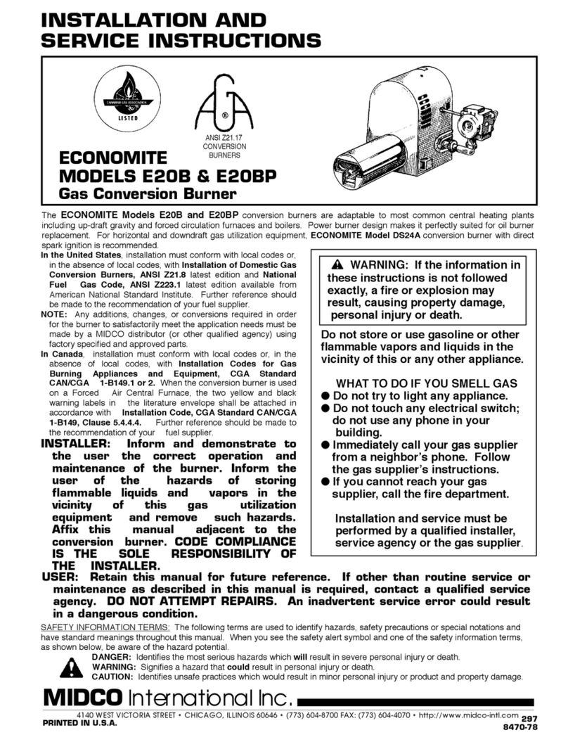 Midco Economite E20B Installation and service instructions Midco Economite E20B Installation and service instructions