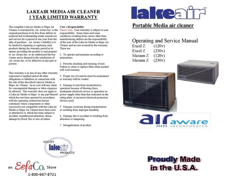 lakeair Excel Z Operating and service manual