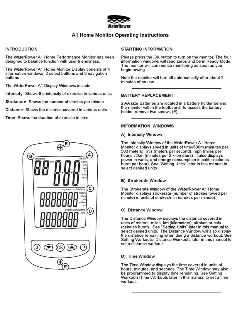 WaterRower Indo-row A1 operating instructions