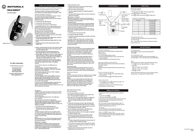Motorola TALKABOUT T4503 User manual