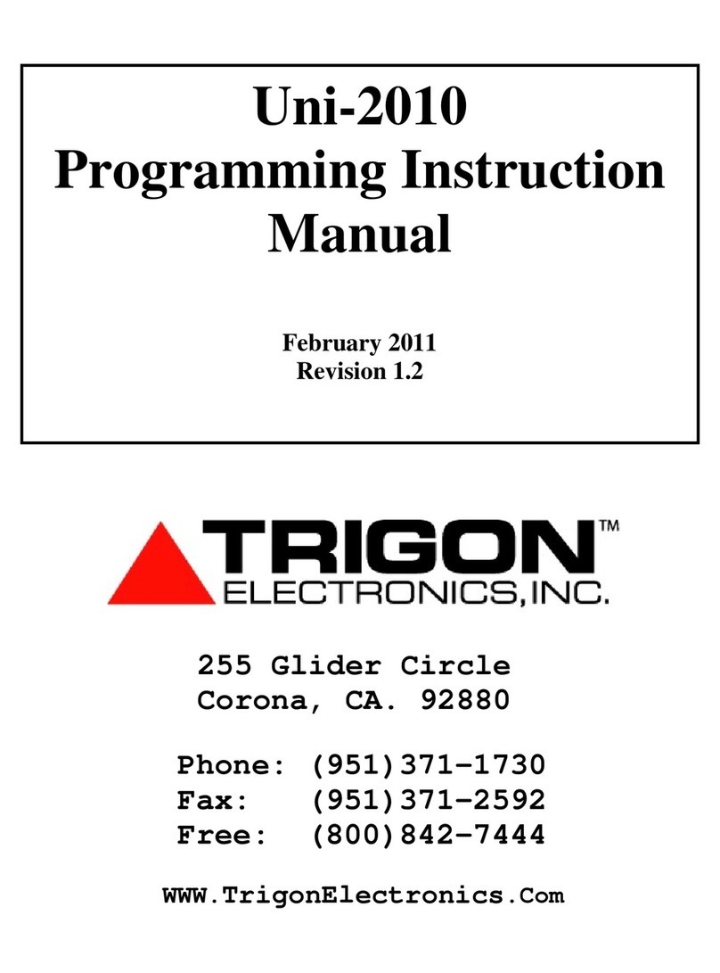 Trigon Electronics Uni-2010 Programming instruction manual
