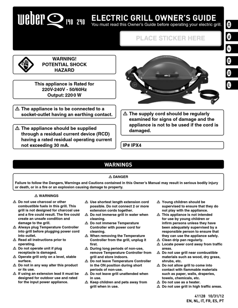 Weber Electric Grill Q 140 owner's guide