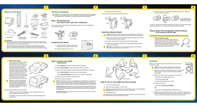 Sirius Satellite Radio Mirge User manual