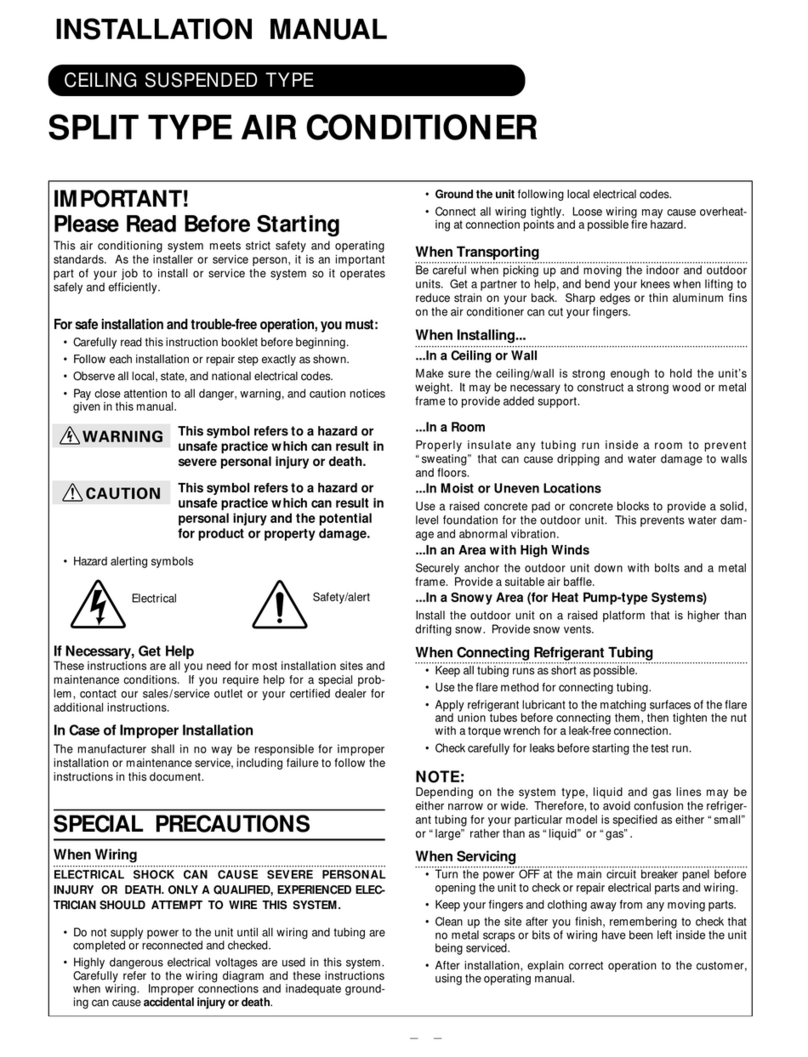 Fujitsu SPLIT TYPE AIR CONDITIONER User manual Fujitsu SPLIT TYPE AIR CONDITIONER User manual
