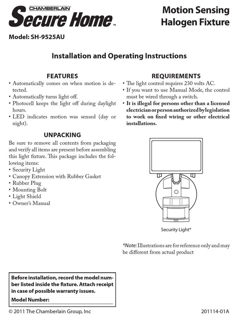 Chamberlain Secure Home SH-9525AU User manual Chamberlain Secure Home SH-9525AU User manual