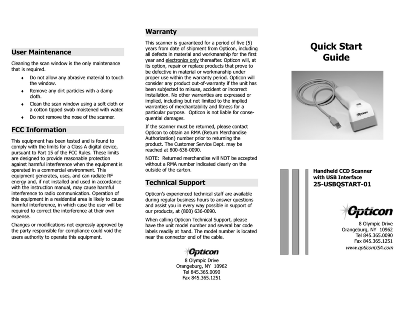 Opticon 25-USBQSTART-01 User manual
