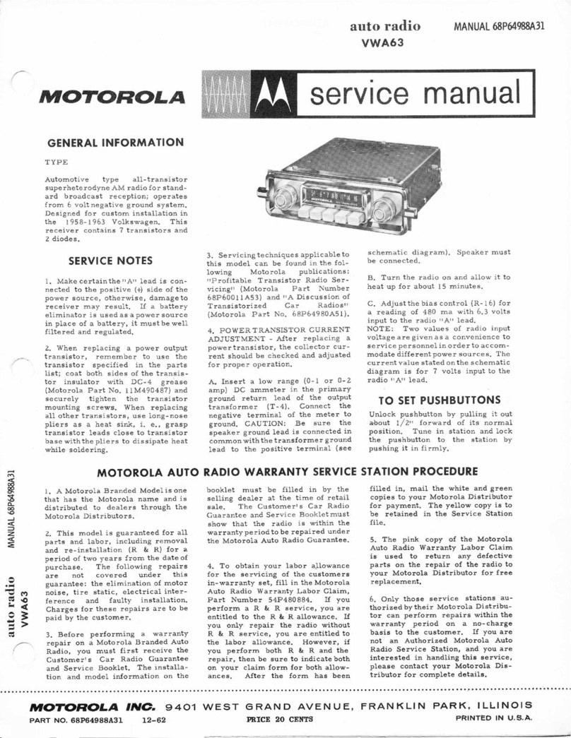 Motorola VWA63 User manual