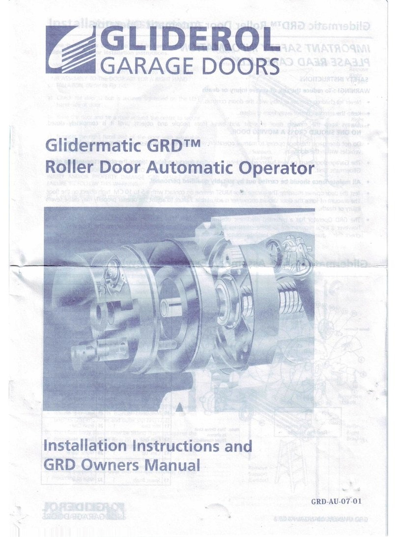 Gliderol Glidermatic GRD Installation instructions and owner's manual Gliderol Glidermatic GRD Installation instructions and owner's manual