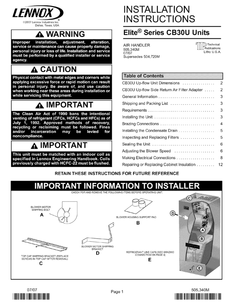 Lennox Elite CB30U Series User manual Lennox Elite CB30U Series User manual