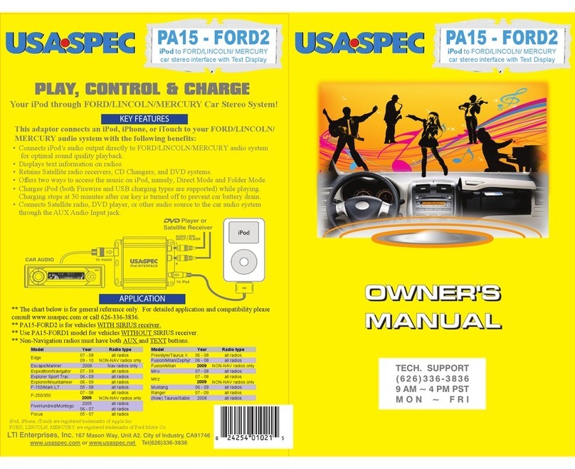 USASPEC PA15-FORD2 owner's manual
