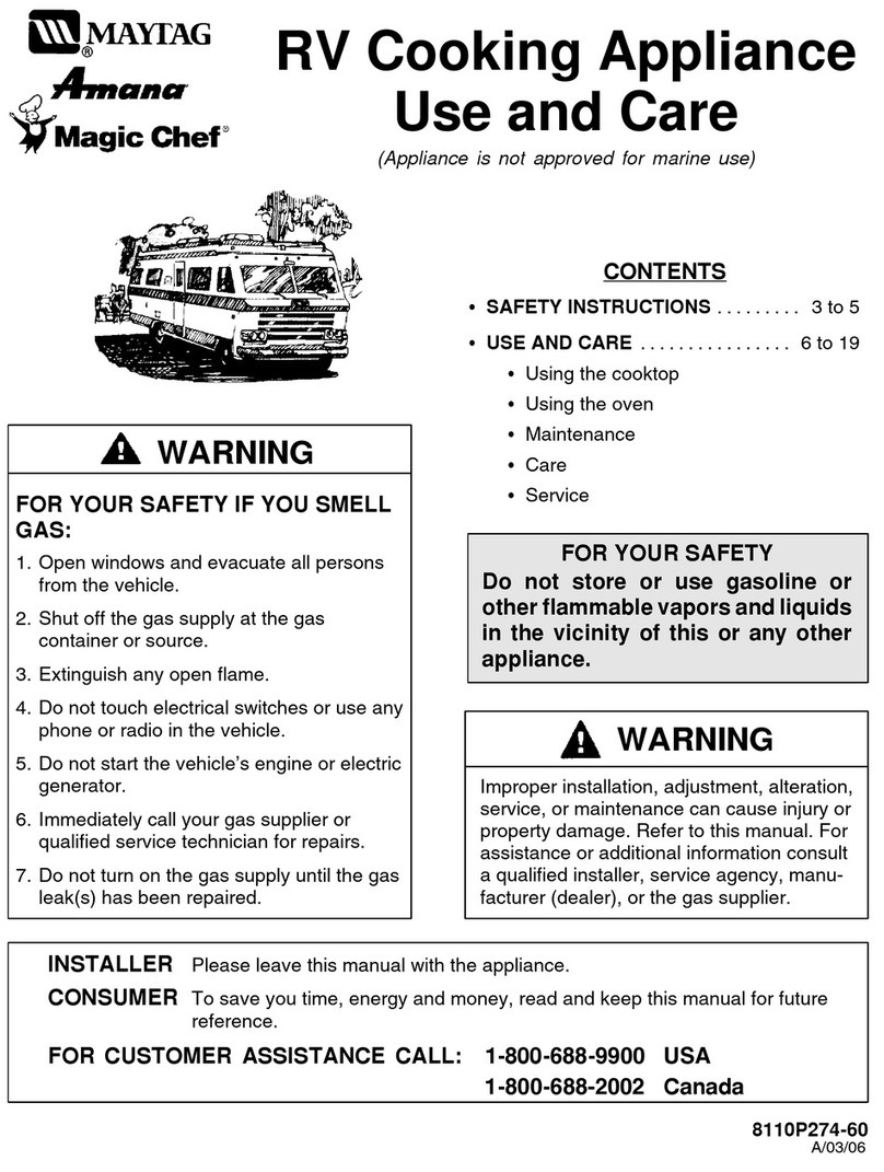 Maytag RV Use and care