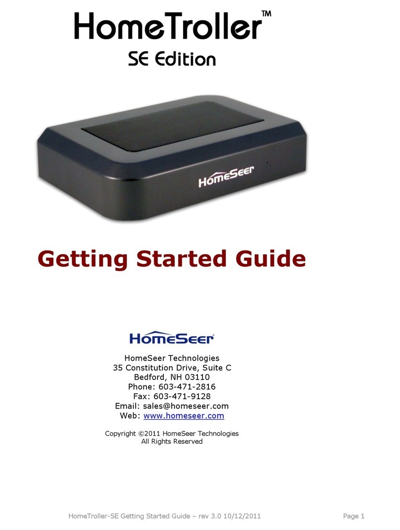 HomeSeer Technologies HomeTroller SE Edition User manual