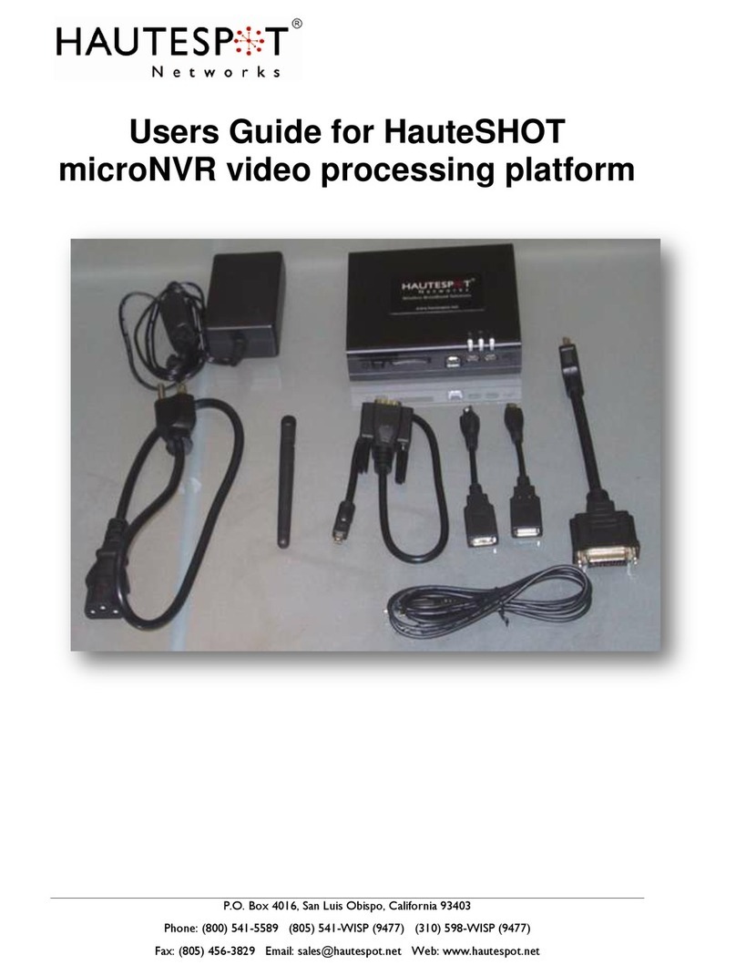 Hautespot HauteSHOT microNVR video processing platform user guide