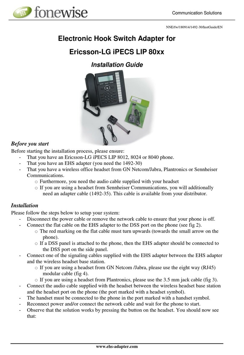 Fonewise Electronic Hook Switch Adapter installation guide