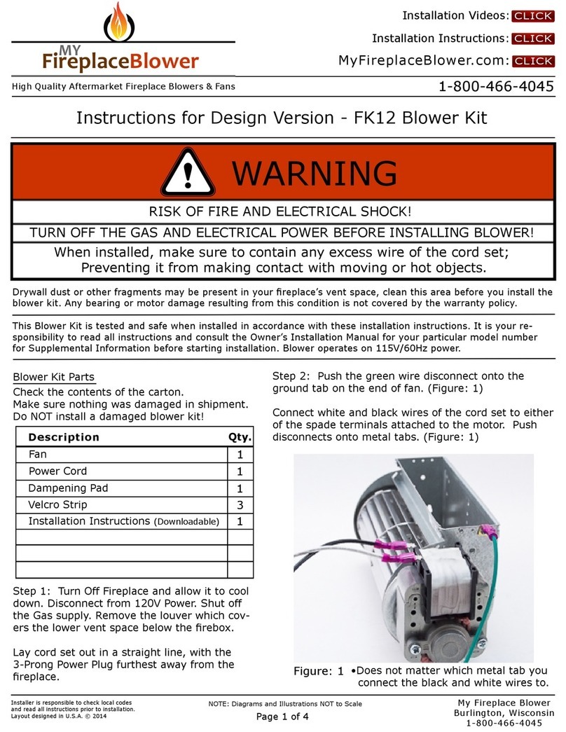 My Fireplace Blower FK12 instructions