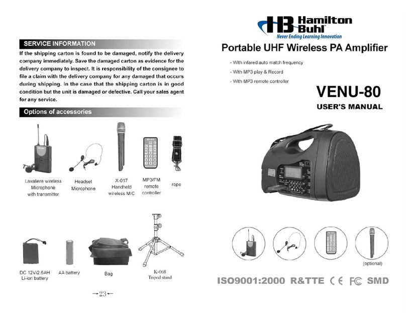 Hamilton/Buhl VENU-80 user manual