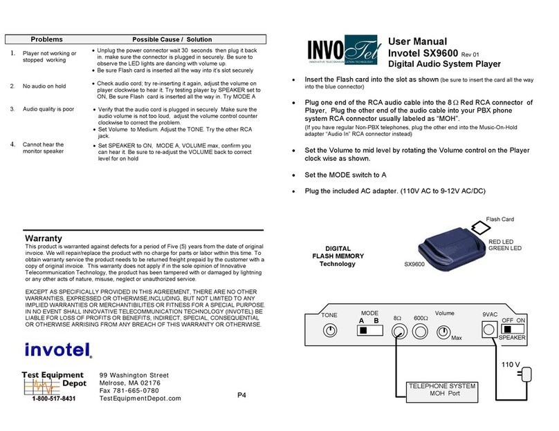 invotel SX9600 user manual