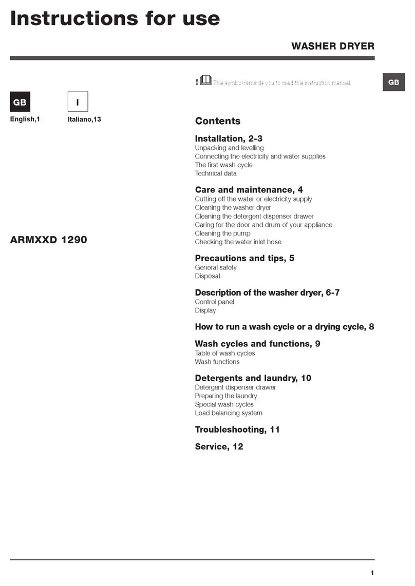 Hotpoint Ariston ARMXXD 1290 User manual