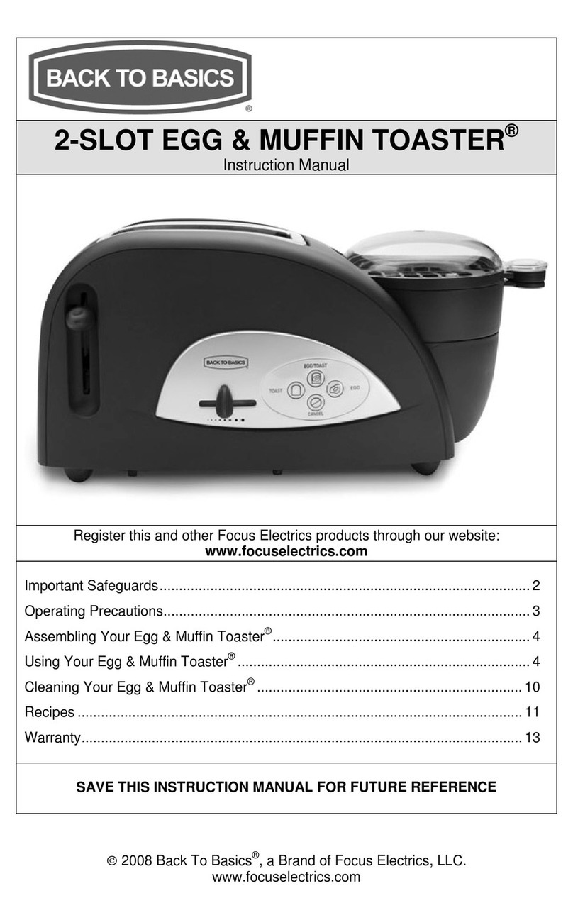 Back to Basics 2-SLOT EGG & MUFFIN User manual