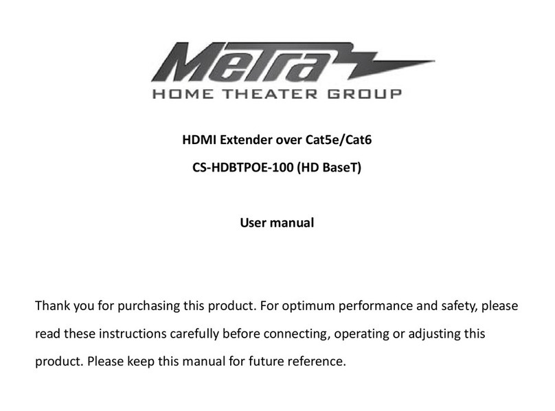 Metra Electronics CS-HDBTPOE-100HDMI Extender over Cat5e/Cat6 User manual