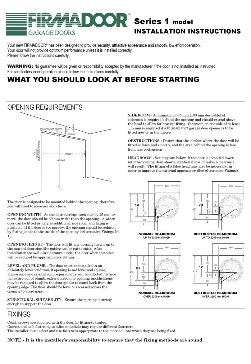 FIRMADOOR 1 Series installation instructions