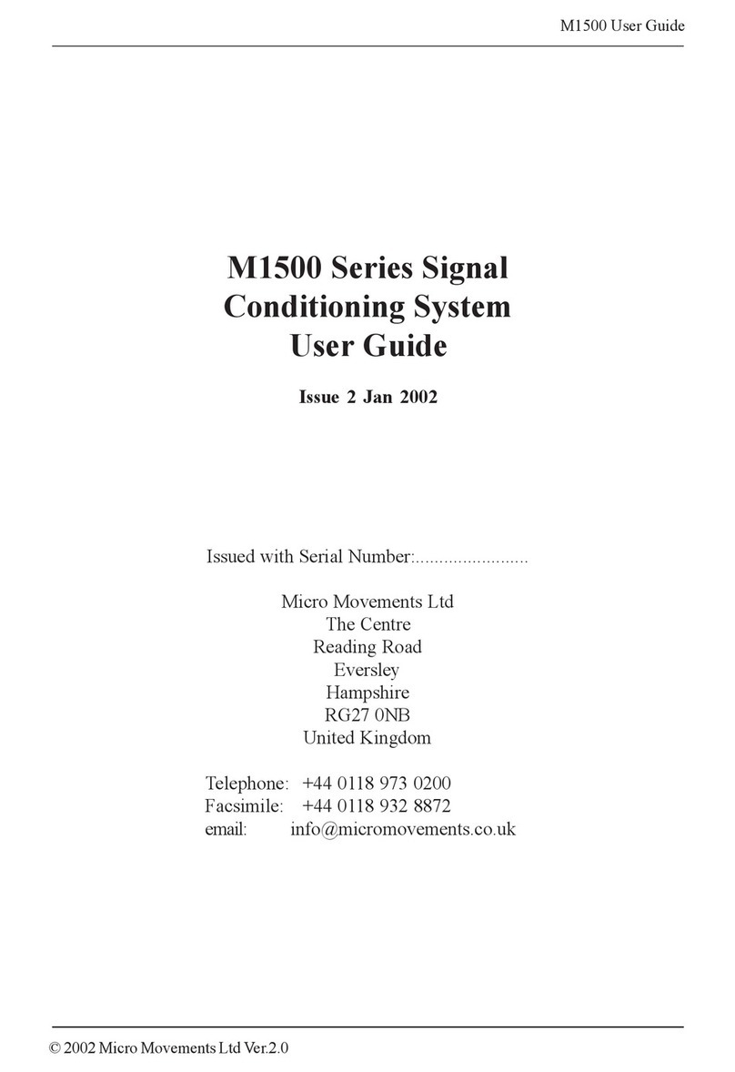 Micro Movements M1500 Series User manual