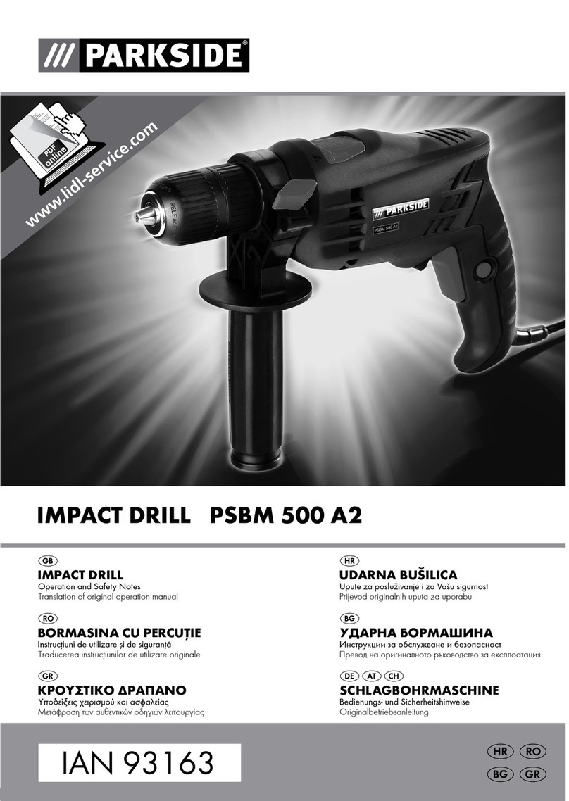 Parkside PSBM 500 A2 Operation and safety notes