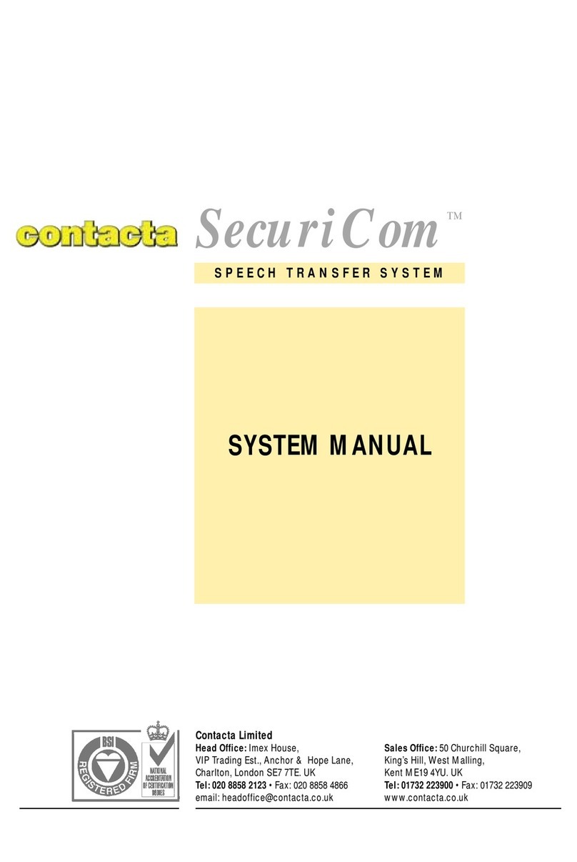 Contacta Limited SecuriCom System manual